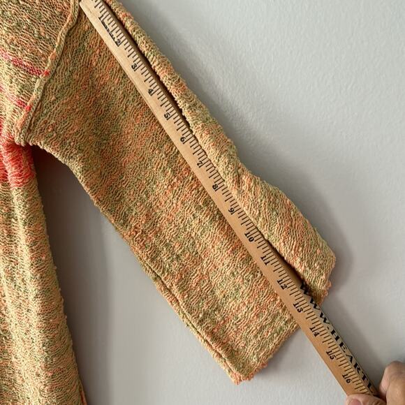 Free People Hooded Tunic Size Medium Color Cream and Orange Berkley - Picture 6 of 10